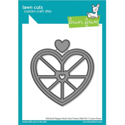 Lawn Fawn Lawn Cuts Dies - Stitched Happy Heart Geo Frame Add-On